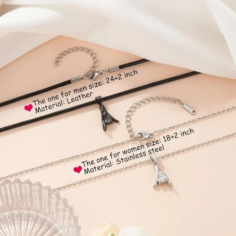 Matching Promise Necklace Set for Couples Stainless Steel Love Gift